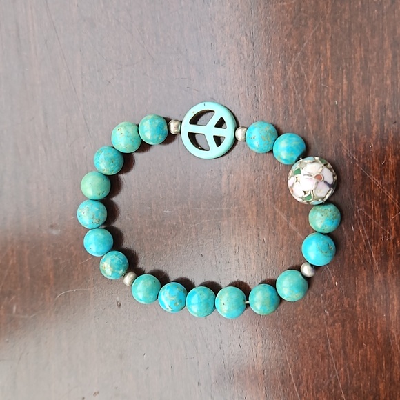 Turquoise Mala bead bracelet set - Picture 4 of 4